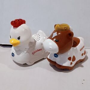 VTech Go Go Smart Animals-Lot OF 2-Lights-Sounds-Candy Chicken-Helen Horse-Works